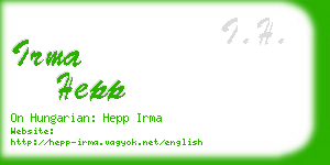 irma hepp business card